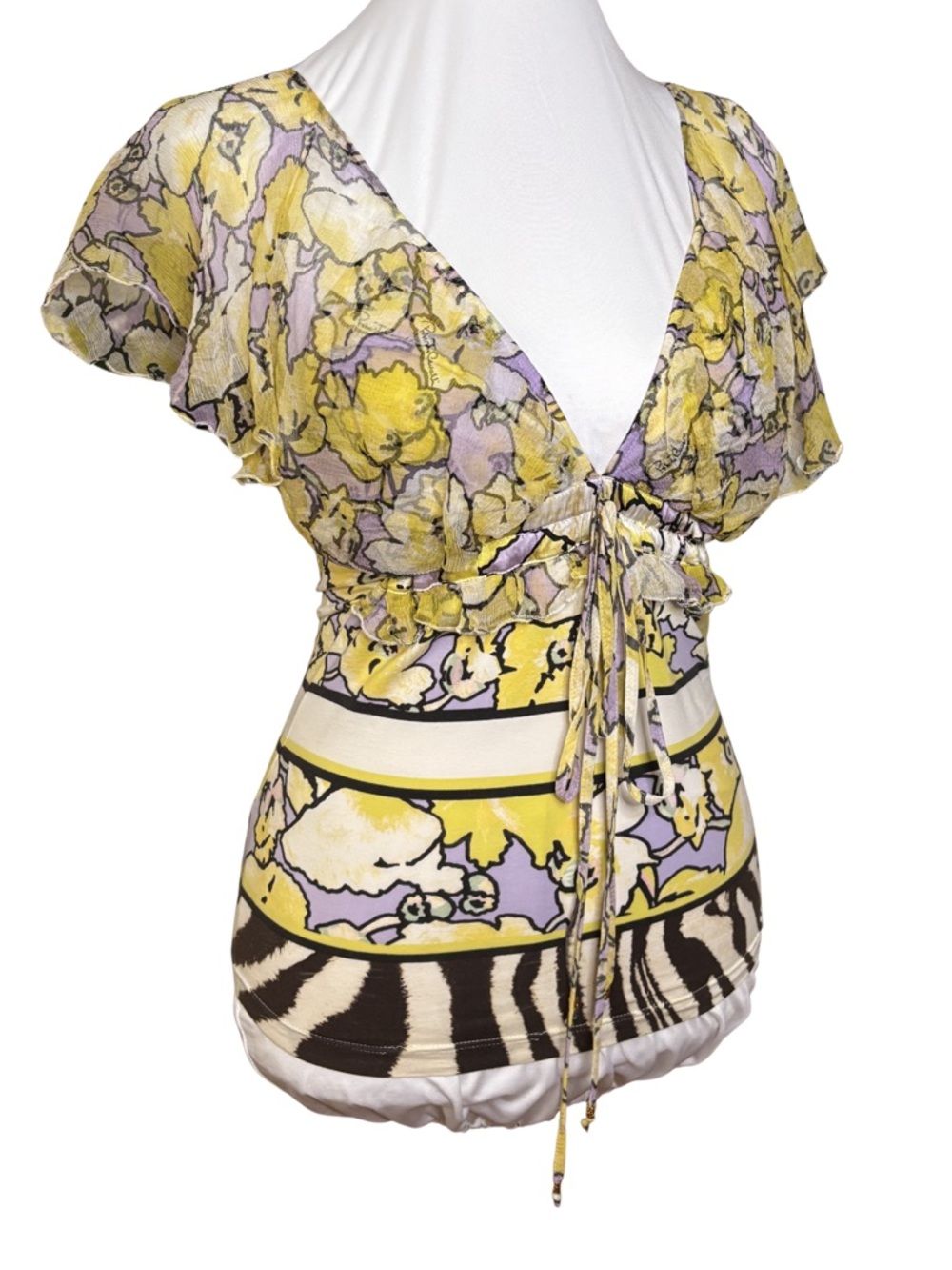 Roberto Cavalli SS2005 Silk Floral Top